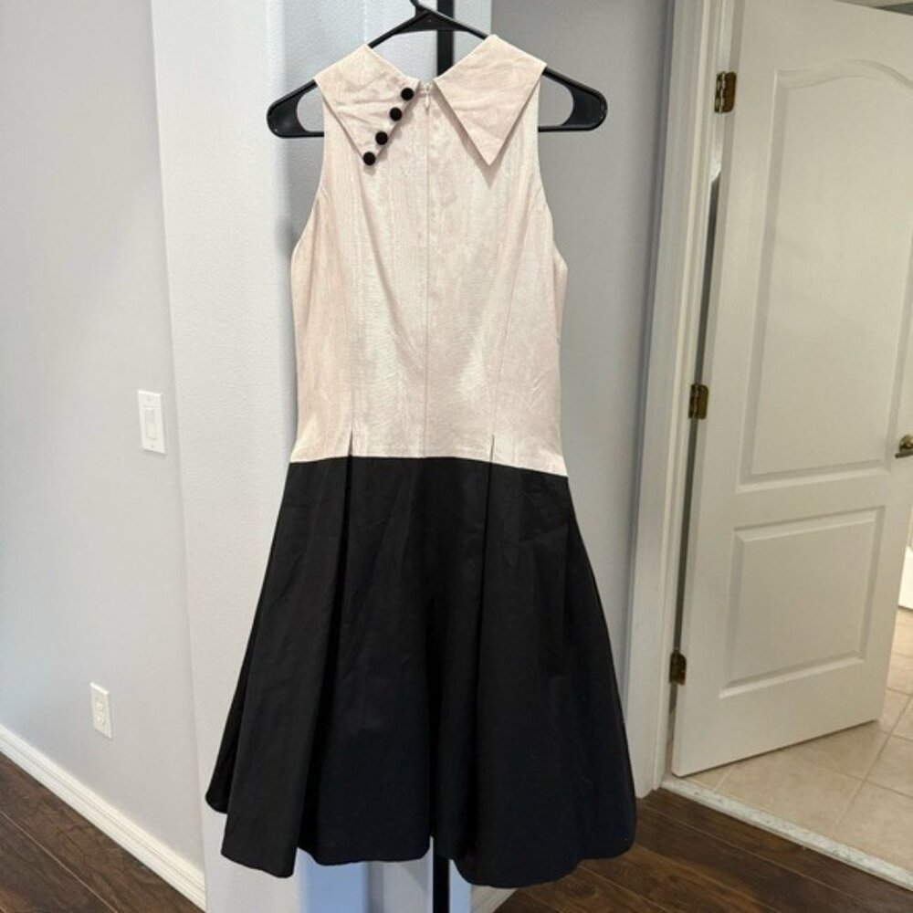 Carol Peretz Sleeveless Mock Neck A Line Black Pink Dress Size 6 Vintage Vtg • - Picture 11 of 11